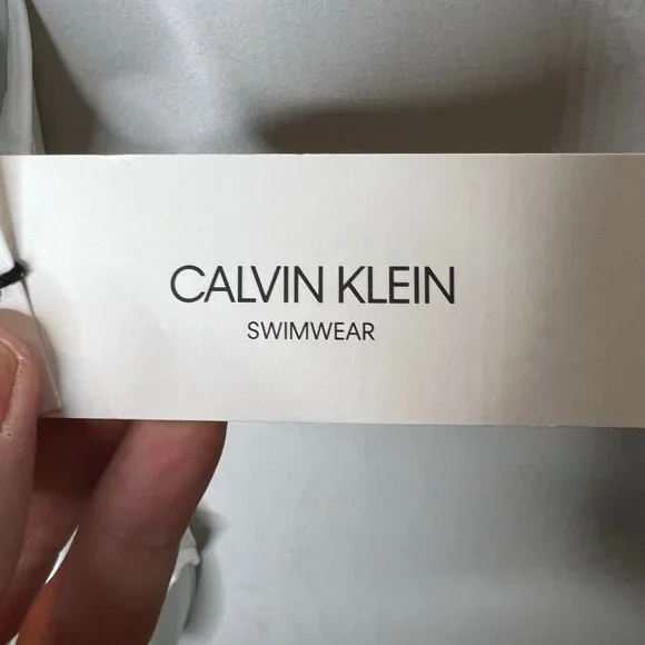 Calvin Klein $108 High Neck Tummy Control One Piece Swimsuit White Size 10 - Picture 5 of 6